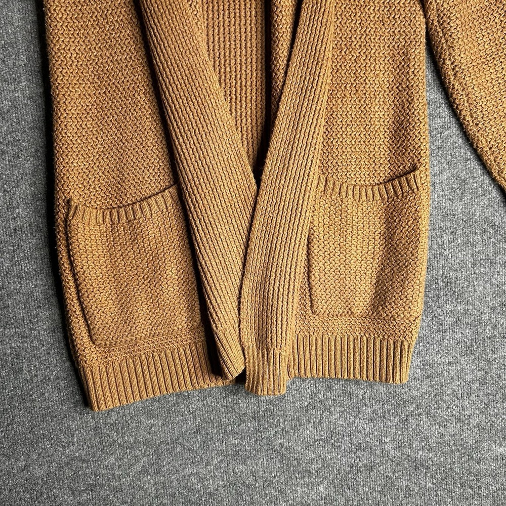 Marine Layer Open Front Cardigan Chunky Knit Size Xs Mustard Yellow - Picture 7 of 8